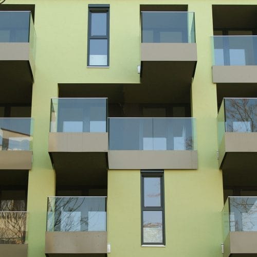 lostinarchitecture_Geschoßwohnbau, Detail der Fassade mit Balkonen und Loggien , Wohnbau Wien Immover GmbH