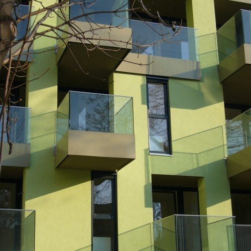 lostinarchitecture_Geschoßwohnbau, Detail der Fassade mit Balkonen und Loggien , Wohnbau Wien Immover GmbH